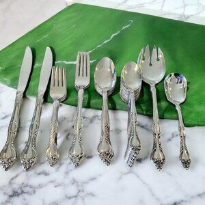 36 Pc Lot Of Vintage Royal Baroque Stainless Imperial USA Flatware Spoons‎ Forks